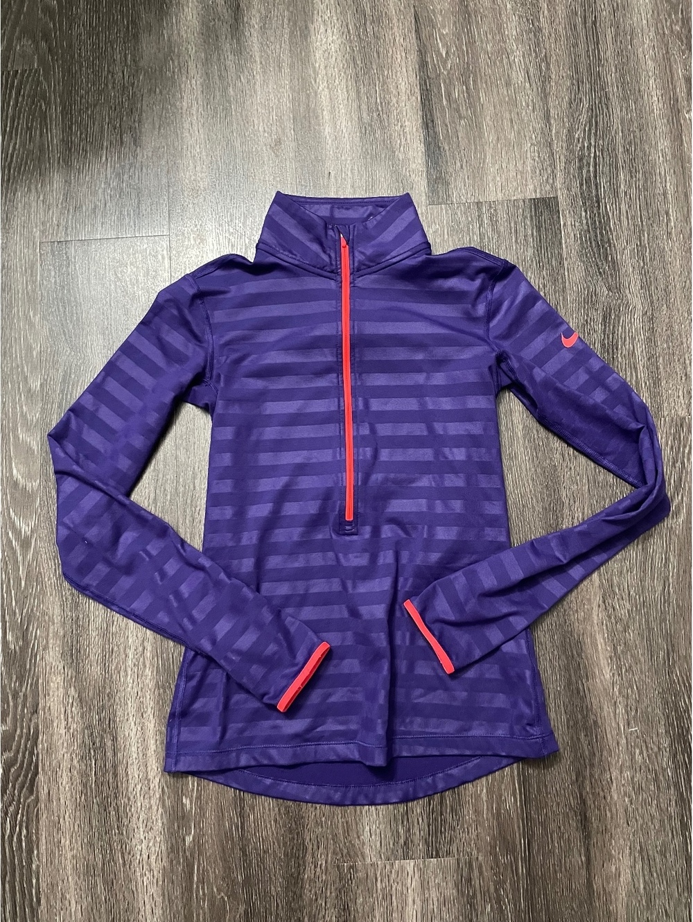 Nike Pro HyperWarm 1/2 Zip Striped Pullover